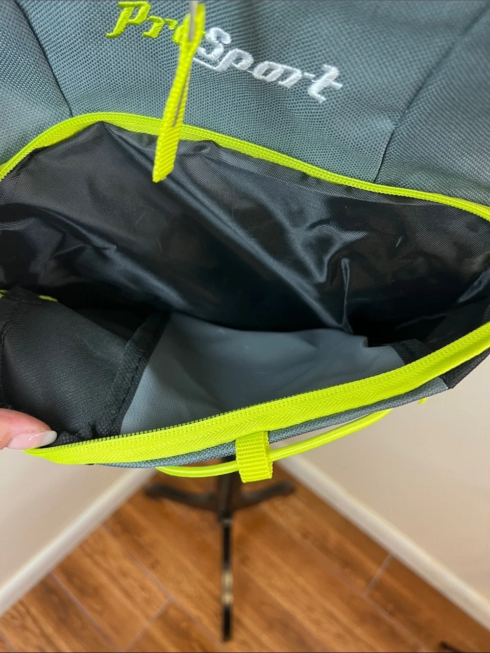 ProSport B2497 Gray & Neon Yellow Backpack School Travel Daypack NWT